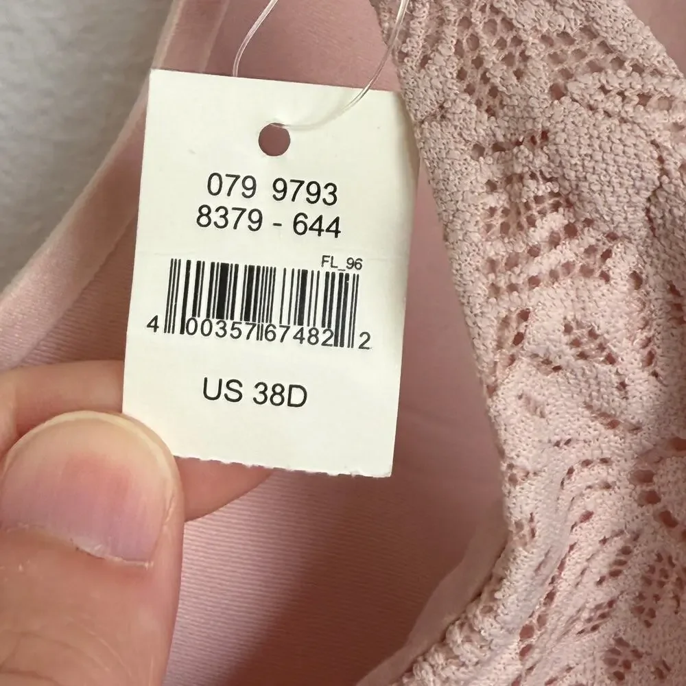 NWT AERIE Sunnie‎ Full Coverage Lightly Lined Blossom Lace Bra Marled Pale Pink
